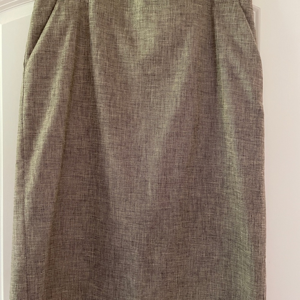 Banana Republic Tan Pleated Pencil Skirt Knee-Length